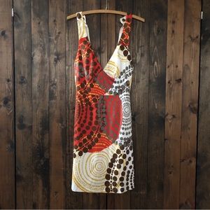 Vintage Mod Dress 🔴🟤⚪️🟡